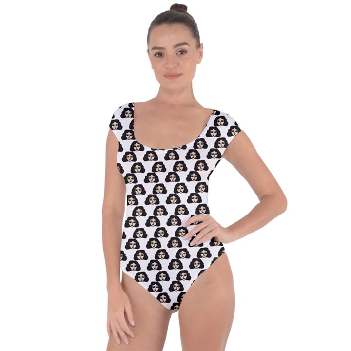 Angry Girl Pattern Short Sleeve Leotard 