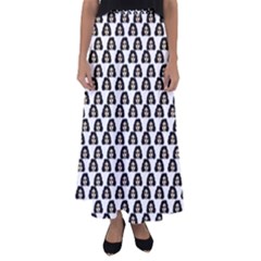 Angry Girl Pattern Flared Maxi Skirt