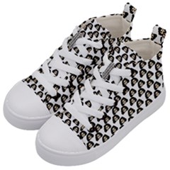 Angry Girl Pattern Kid s Mid-top Canvas Sneakers