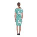 Magical Flying Unicorn Pattern Classic Short Sleeve Midi Dress View2