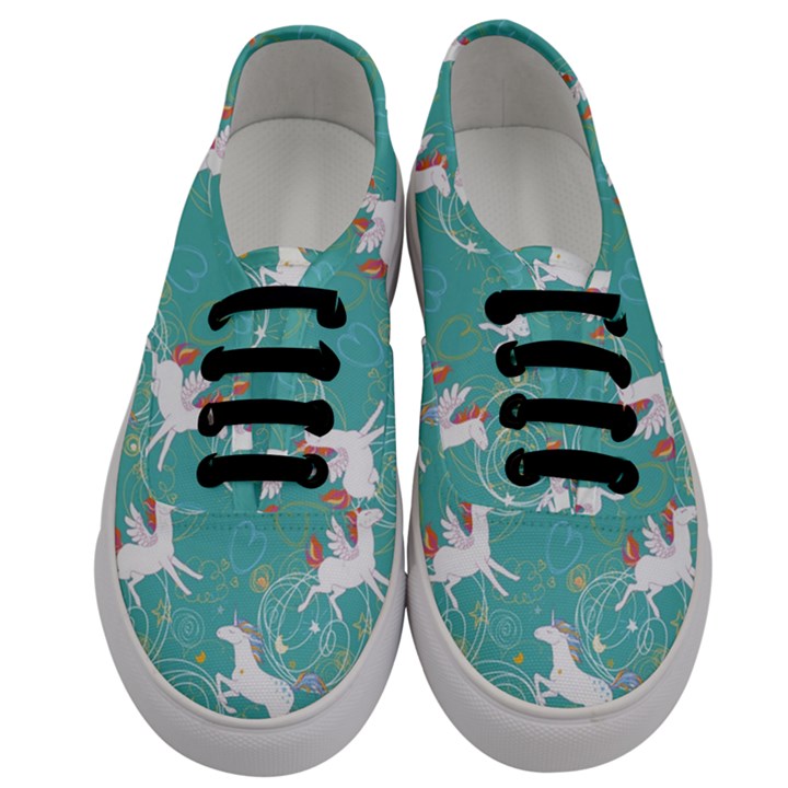 Magical Flying Unicorn Pattern Men s Classic Low Top Sneakers