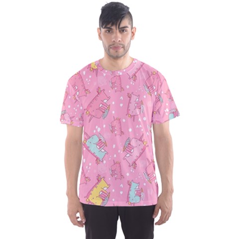 Unicorns Eating Ice Cream Pattern Men s Sports Mesh Tee by Bigfootshirtshop