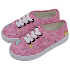 Unicorns Eating Ice Cream Pattern Kids  Classic Low Top Sneakers by Bigfootshirtshop