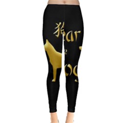 Year Of The Dog - Chinese New Year Leggings  by Valentinaart