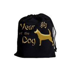 Year Of The Dog - Chinese New Year Drawstring Pouches (large)  by Valentinaart