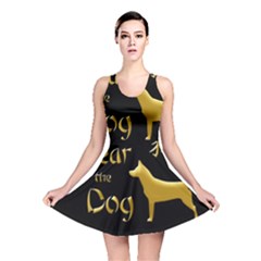 Year Of The Dog - Chinese New Year Reversible Skater Dress by Valentinaart