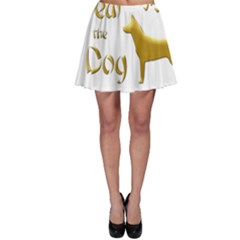 Year Of The Dog - Chinese New Year Skater Skirt by Valentinaart