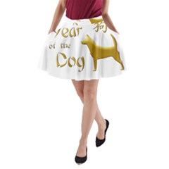 Year Of The Dog - Chinese New Year A-line Pocket Skirt by Valentinaart