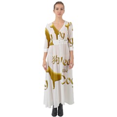 Year Of The Dog - Chinese New Year Button Up Boho Maxi Dress by Valentinaart