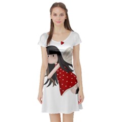 Cupid Girl Short Sleeve Skater Dress by Valentinaart