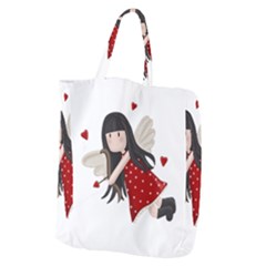 Cupid Girl Giant Grocery Zipper Tote by Valentinaart