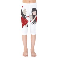 Cupid Girl Kids  Capri Leggings  by Valentinaart