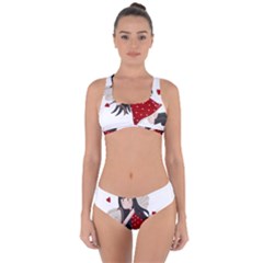 Cupid Girl Criss Cross Bikini Set by Valentinaart