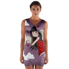 Cupid Girl Wrap Front Bodycon Dress by Valentinaart