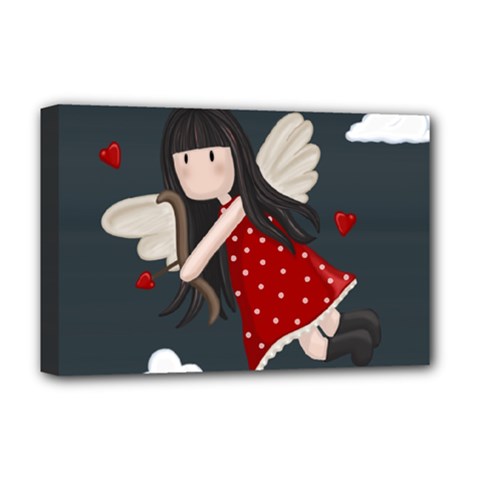 Cupid Girl Deluxe Canvas 18  X 12   by Valentinaart