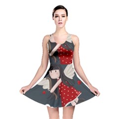 Cupid Girl Reversible Skater Dress by Valentinaart