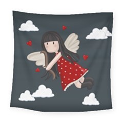 Cupid Girl Square Tapestry (large)