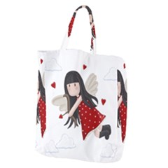 Cupid Girl Giant Grocery Zipper Tote by Valentinaart