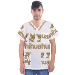 Chihuahua Men s V-neck Scrub Top