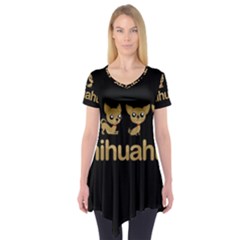 Chihuahua Short Sleeve Tunic  by Valentinaart