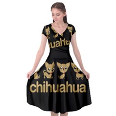 Chihuahua Cap Sleeve Wrap Front Dress by Valentinaart