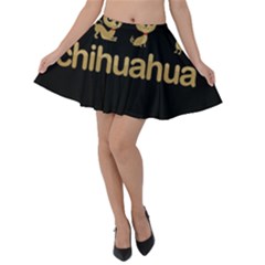 Chihuahua Velvet Skater Skirt by Valentinaart