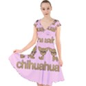 Chihuahua Cap Sleeve Front Wrap Midi Dress View1