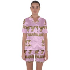 Chihuahua Satin Short Sleeve Pyjamas Set by Valentinaart