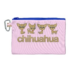 Chihuahua Canvas Cosmetic Bag (large) by Valentinaart