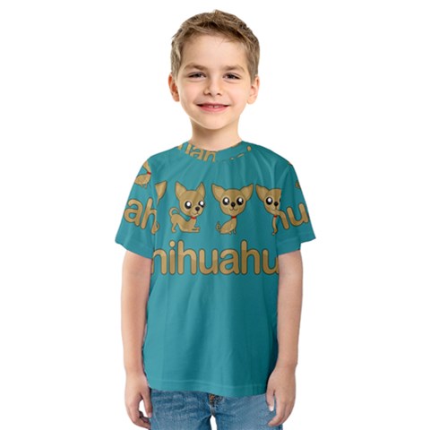 Chihuahua Kids  Sport Mesh Tee by Valentinaart