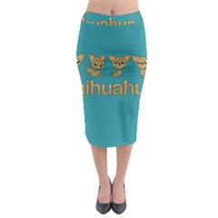 Chihuahua Midi Pencil Skirt by Valentinaart