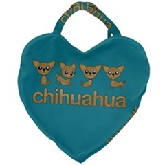 Chihuahua Giant Heart Shaped Tote by Valentinaart