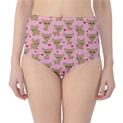 Chihuahua Pattern High-waist Bikini Bottoms by Valentinaart