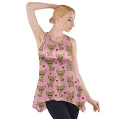 Chihuahua Pattern Side Drop Tank Tunic by Valentinaart