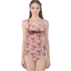 Chihuahua Pattern One Piece Swimsuit by Valentinaart