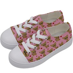 Chihuahua Pattern Kids  Low Top Canvas Sneakers by Valentinaart