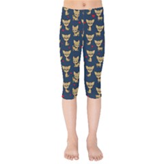 Chihuahua Pattern Kids  Capri Leggings  by Valentinaart