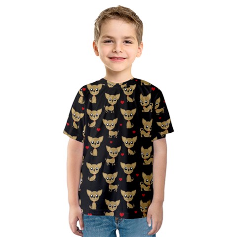 Chihuahua Pattern Kids  Sport Mesh Tee by Valentinaart