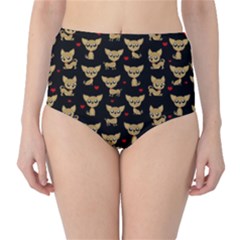 Chihuahua Pattern High-waist Bikini Bottoms by Valentinaart