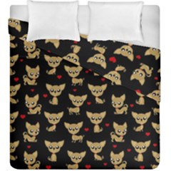 Chihuahua Pattern Duvet Cover Double Side (king Size) by Valentinaart