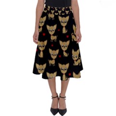 Chihuahua Pattern Perfect Length Midi Skirt by Valentinaart