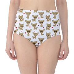 Chihuahua Pattern High-waist Bikini Bottoms by Valentinaart