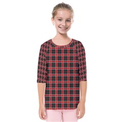 Coke Tartan Kids  Quarter Sleeve Raglan Tee