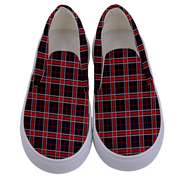 Coke Tartan Kids  Canvas Slip Ons