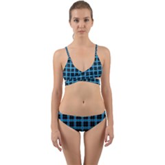 Deep Sea Tartan Wrap Around Bikini Set by jumpercat