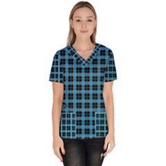 Deep Sea Tartan Scrub Top