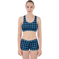 Deep Sea Tartan Work It Out Sports Bra Set