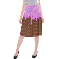 Chocolate And Strawberry Icecream Midi Beach Skirt by jumpercat