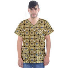 Persian Blocks Desert Men s V-neck Scrub Top