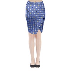 Persian Block Sky Midi Wrap Pencil Skirt by jumpercat